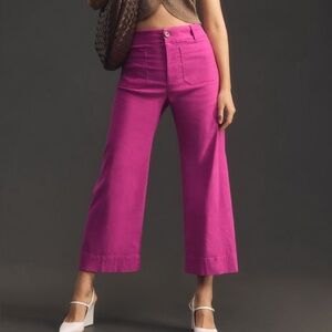 Maeve The Colette Wide Leg Pants In Pink Size 25